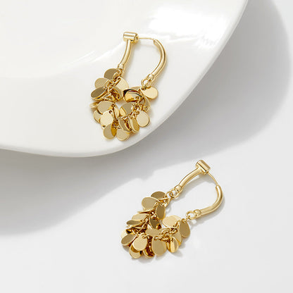 Long Tassel Round Rectangular Gold And Sier High Profile Earrings