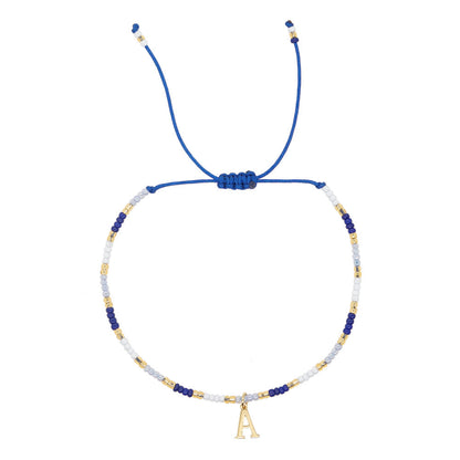 Women's Simple Style Contrast Color Bead English Letters Handmade Bracelets