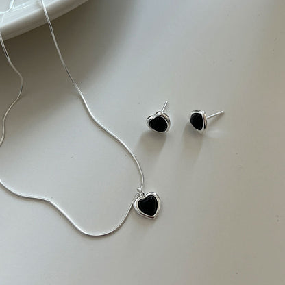 In Sterling Sier Black Onyx Female Simple Necklaces