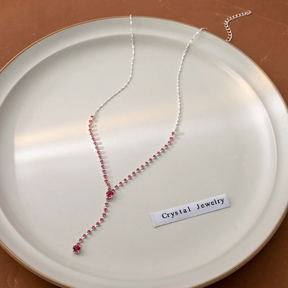 Women's Korean Style Simple Geometric Round Zircon Pendant Niche Necklaces