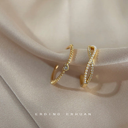 High-grade Micro Inlaid Zircon Open Adjustable Rings