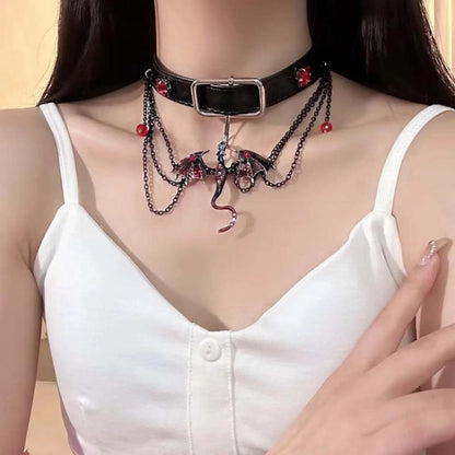 Dragon Tassel Ball Pendant Neckband Female Niche Personality Necklaces