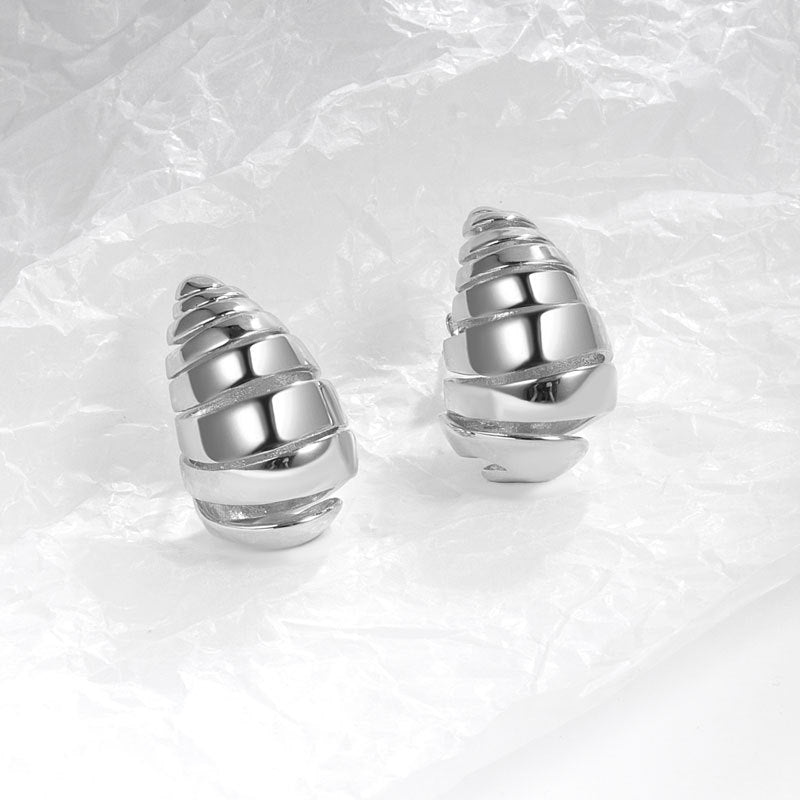 Women's Spiral Pattern Shaped Water Drop Ear Fashion Earrings