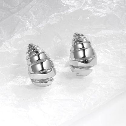 Women's Spiral Pattern Shaped Water Drop Ear Fashion Earrings