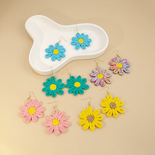 Small Daisy Bohemian Beach Vacation Style Earrings