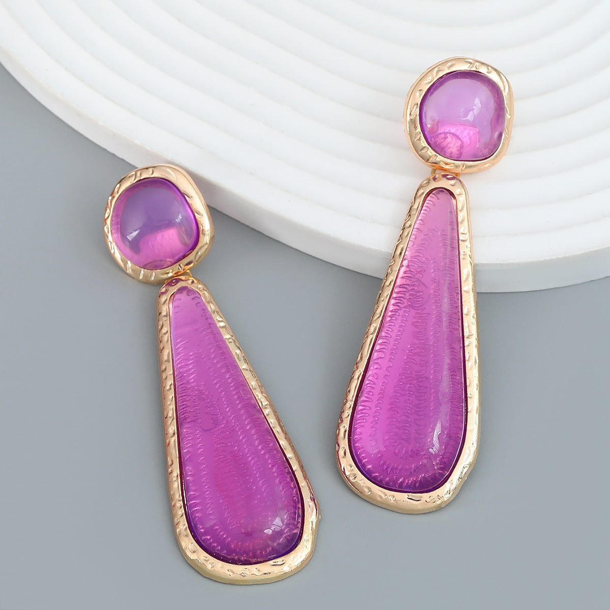 Women's Summer Alloy Drop-shaped Resin Geometric Party Earrings