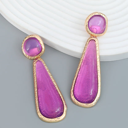Women's Summer Alloy Drop-shaped Resin Geometric Party Earrings