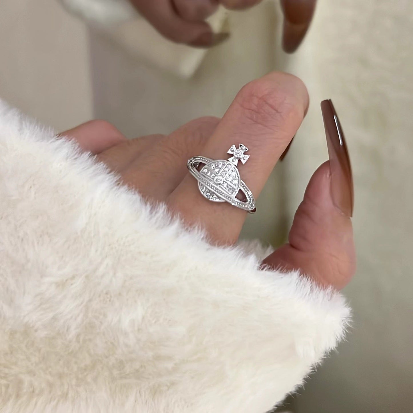 Open Double Planet Personality Trendy Cool Flash Twin Free Rings