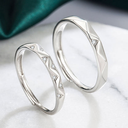 Starry Couple Niche Design Diamond Adjustable Rings