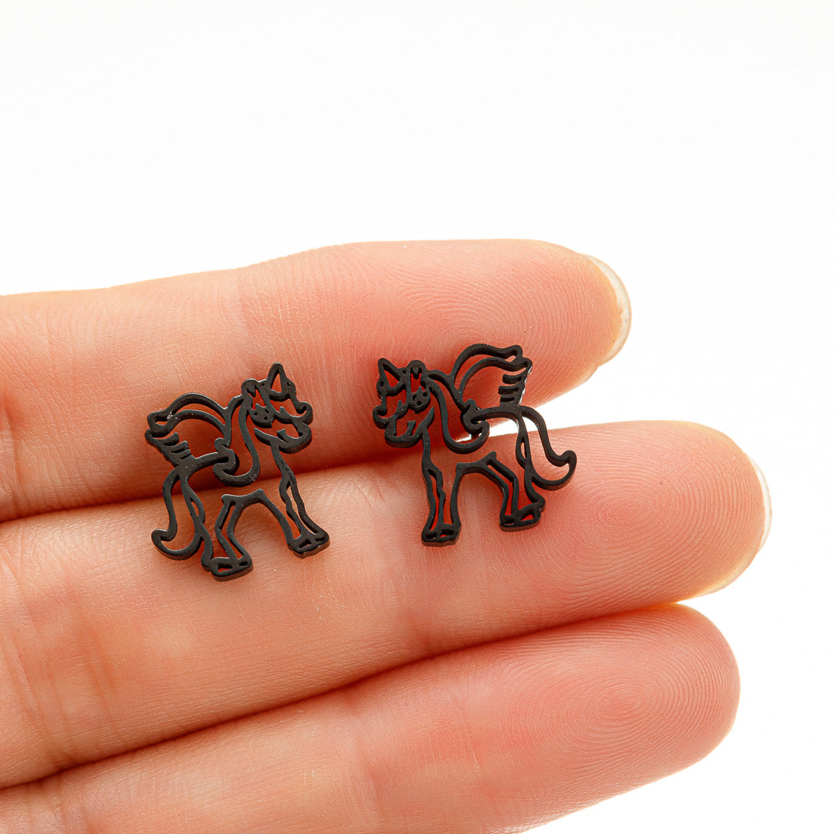 Stainless Steel Cartoon Small Animal Dinosaur Unicorn Earrings