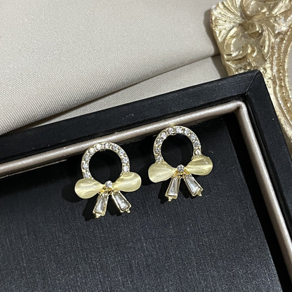 Needle French Opal Simple And Stylish Earrings