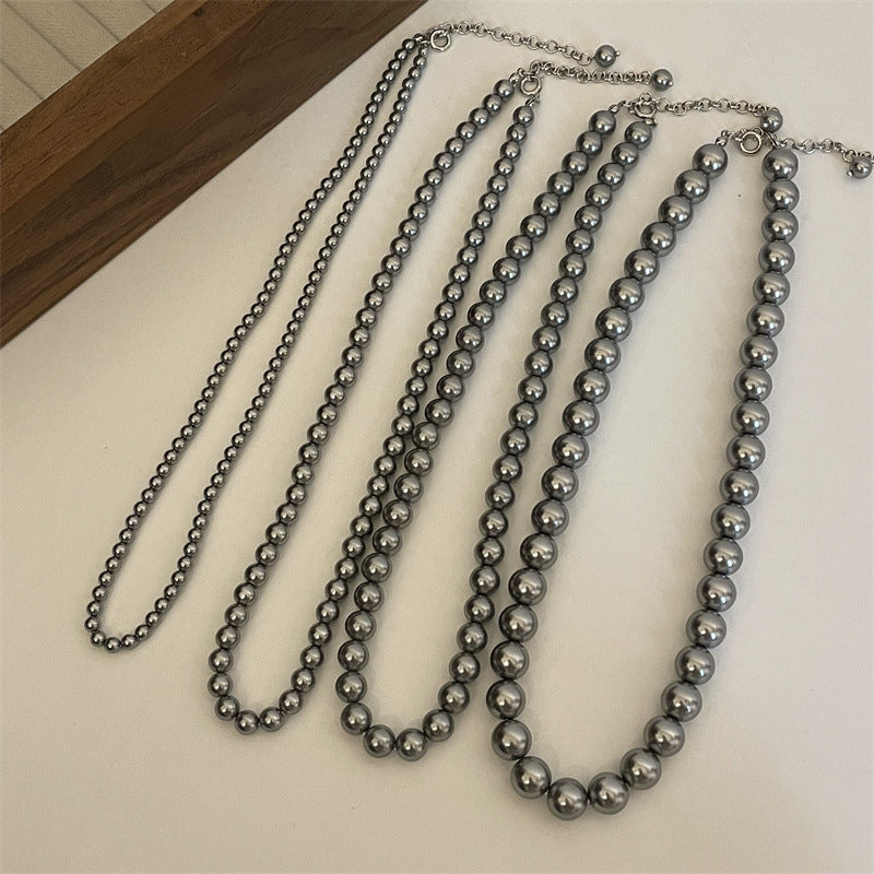 Women's Elegant High-grade Gray Pearl For Design Necklaces