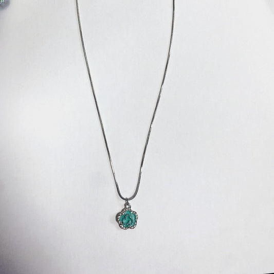 Layer Twin Blue Rose Titanium Steel Necklaces