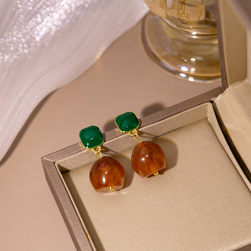 Needle Caramel Milk Tea Acrylic Contrast Rings