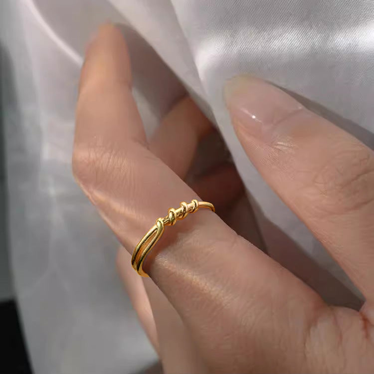 Sier Winding Spiral Female Design Minimalist Irregular Geometric Open Rings