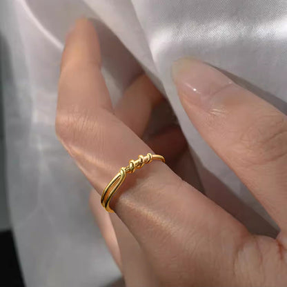 Sier Winding Spiral Female Design Minimalist Irregular Geometric Open Rings