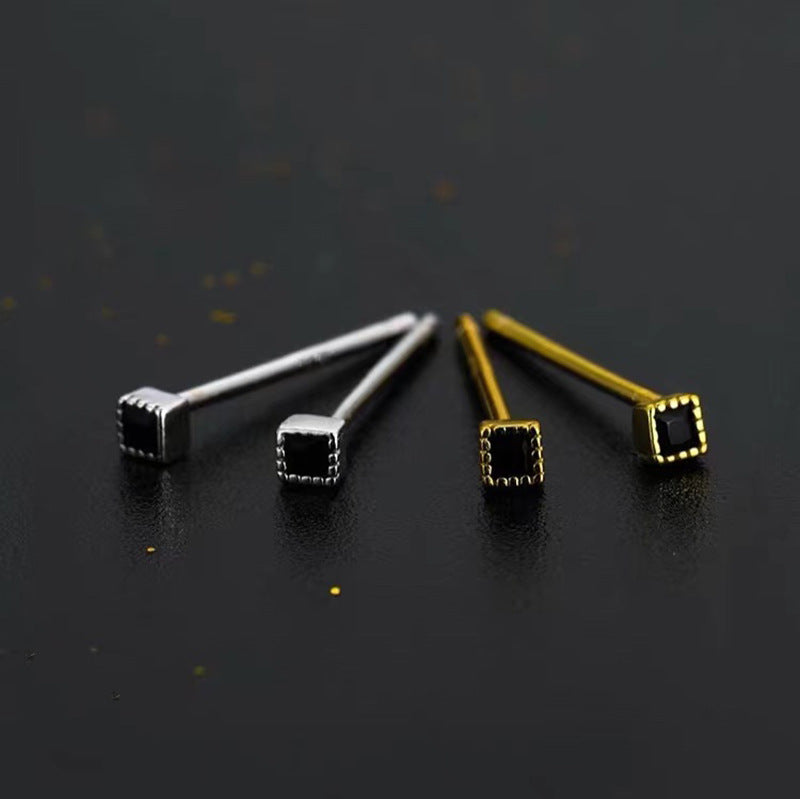 Sterling Sier Square Simple And Compact Earrings