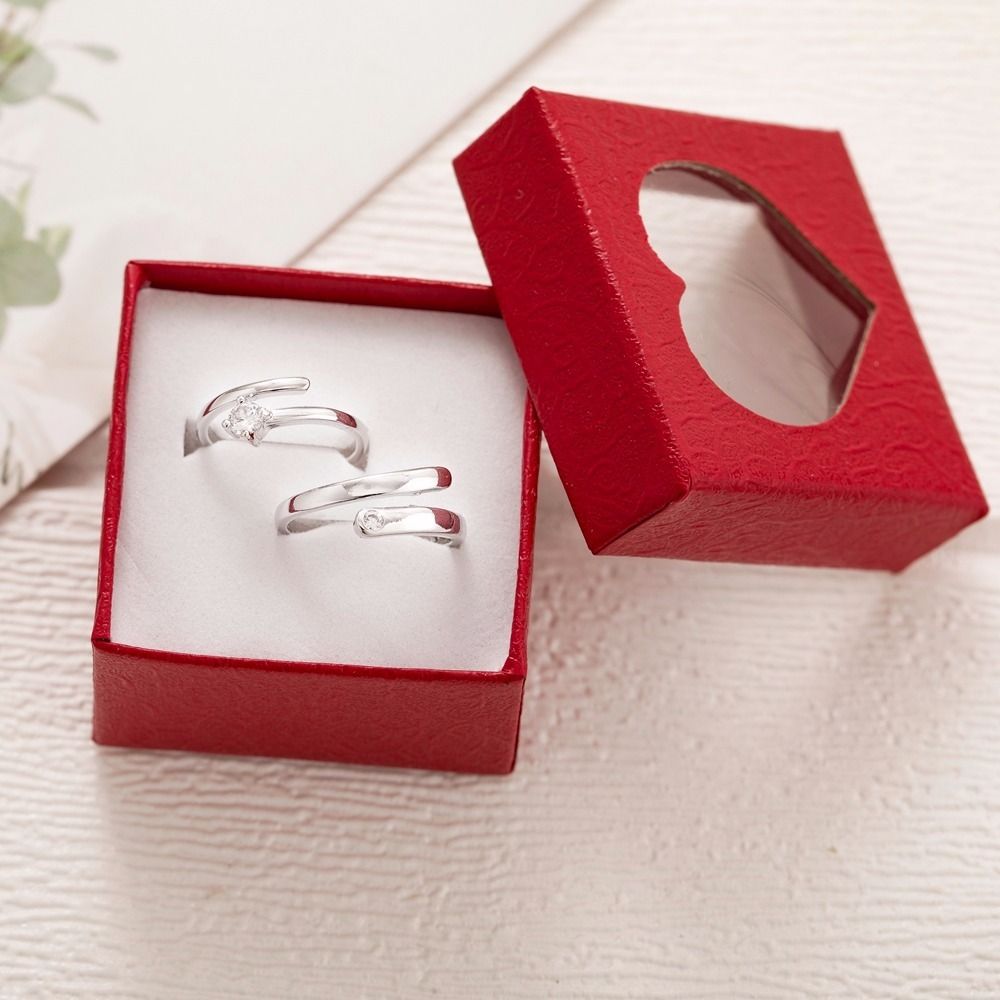 Fake Diamond Couple Wedding Adjustable Mouth Rings