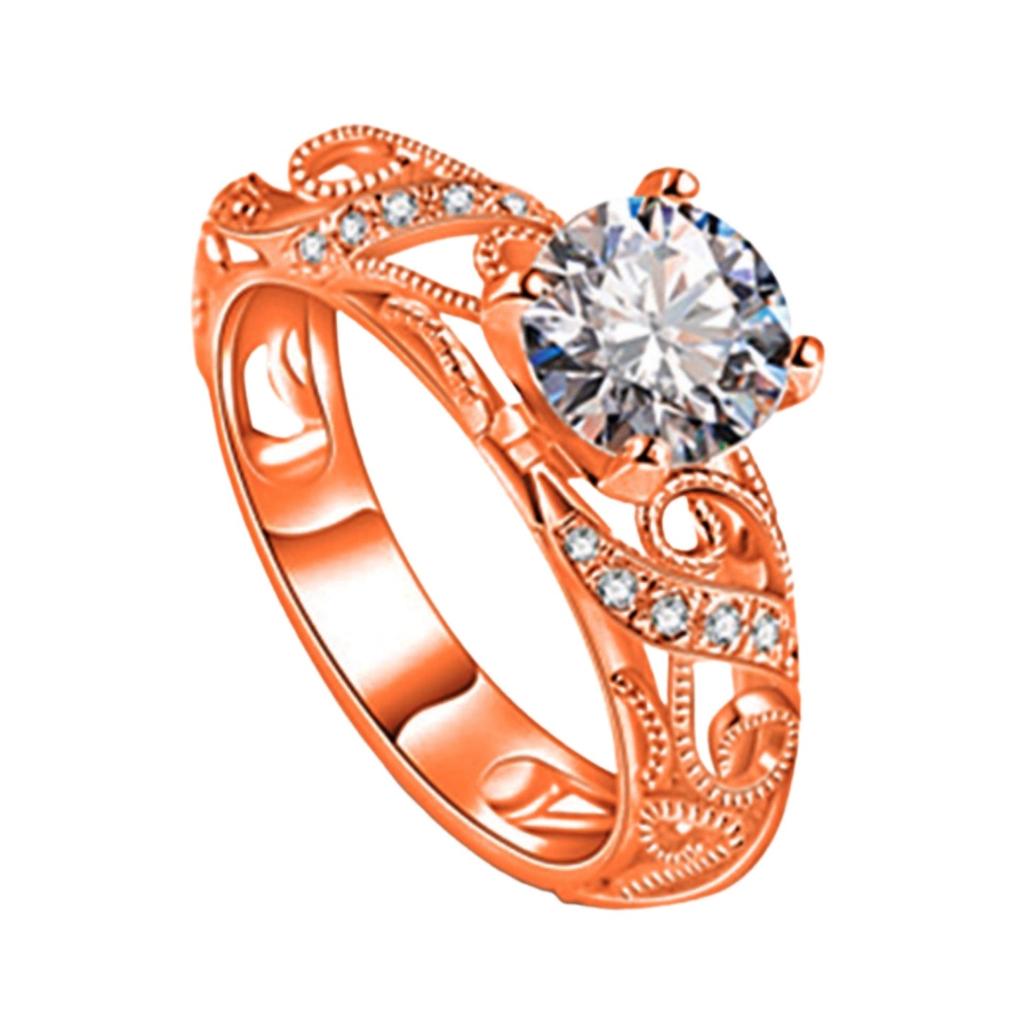 Luxury Zircon Colorful Gold Diamond Elegant Palace Rings
