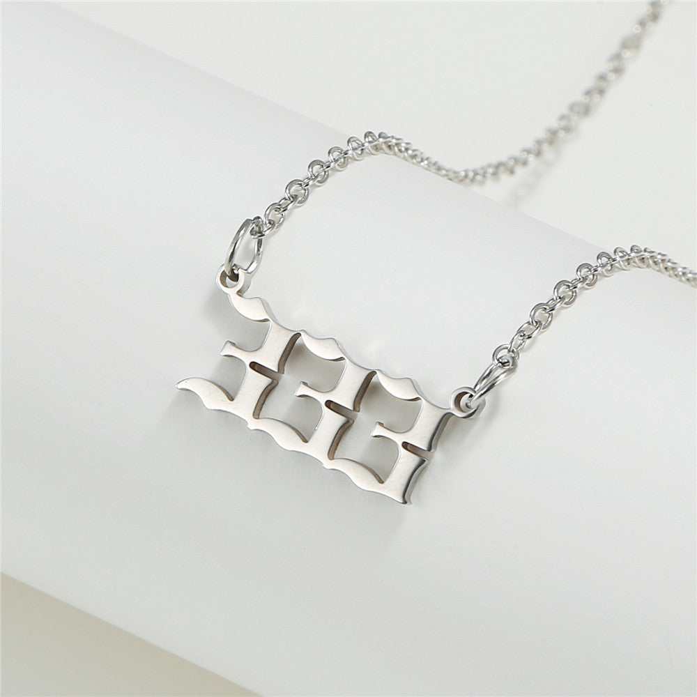 Titanium Steel Angel Digital Female Number Necklaces