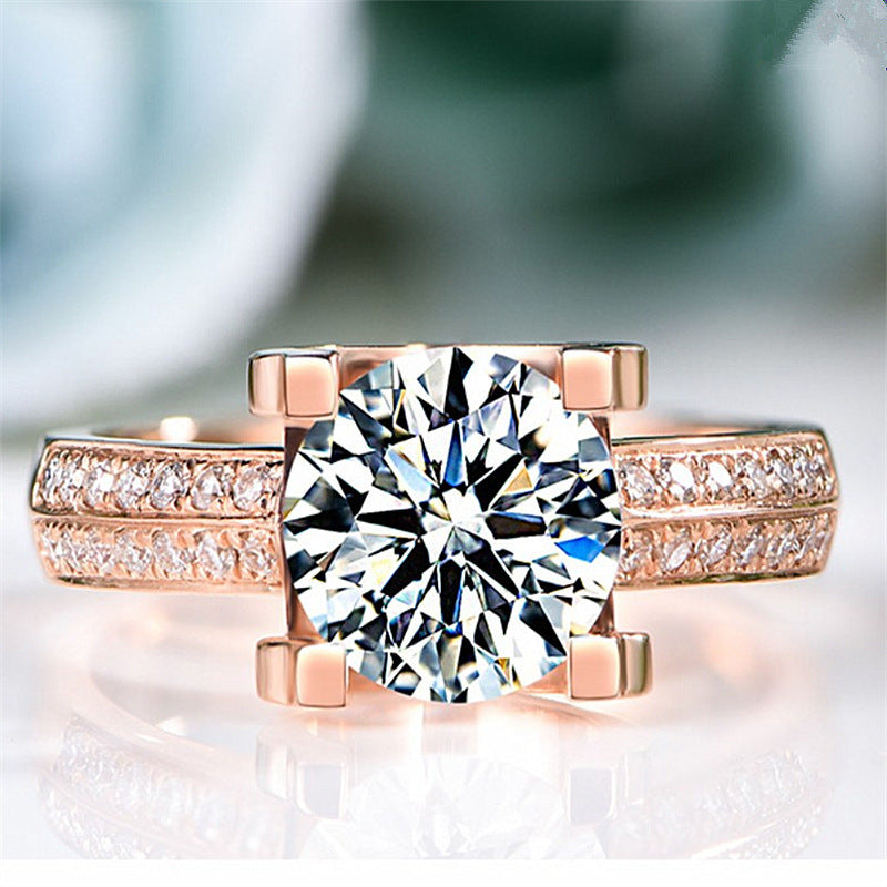 White Plated Yellow Roses Gold 2 Rings