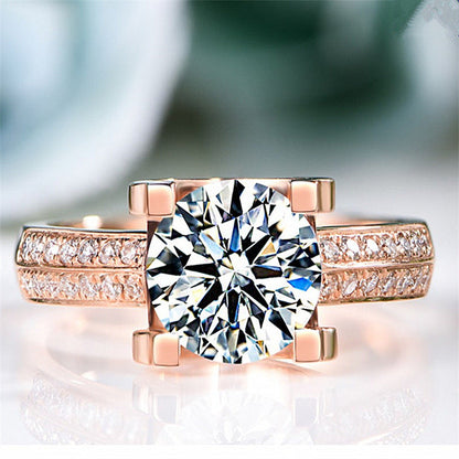 White Plated Yellow Roses Gold 2 Rings