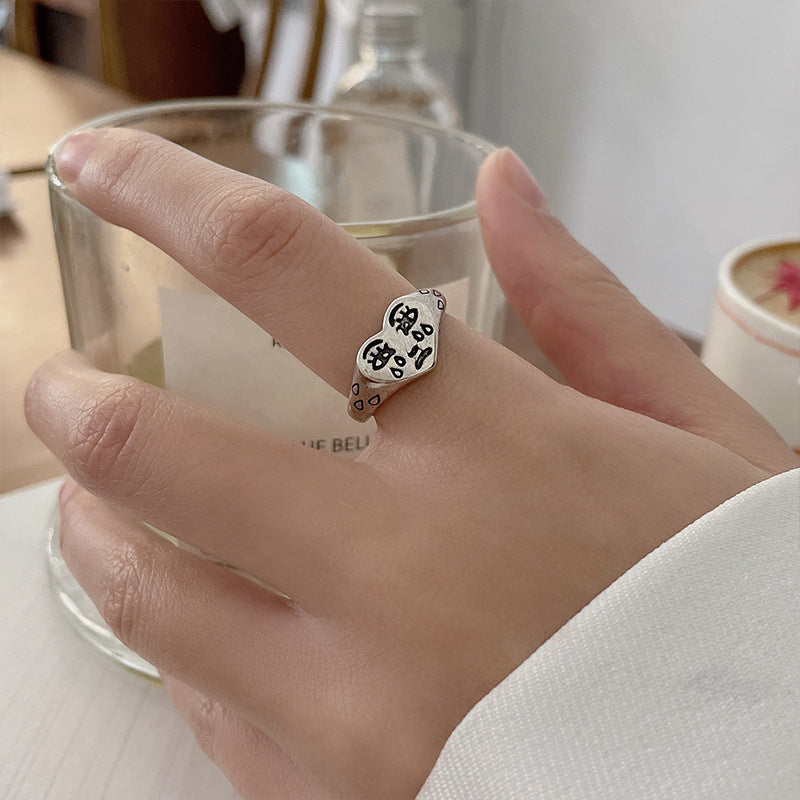 Creative Sad Love Heart-shaped Adjustable Personality Rings