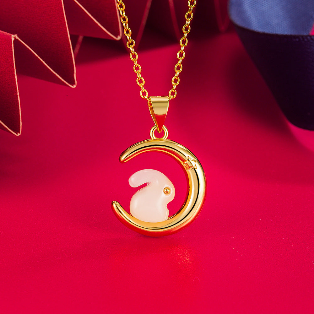 Fashion Star Moon Rabbit Pendant Female Necklaces
