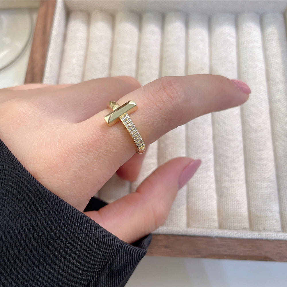 Women's Luxury Fashion Opening Zircon Adjustable Gold Rings