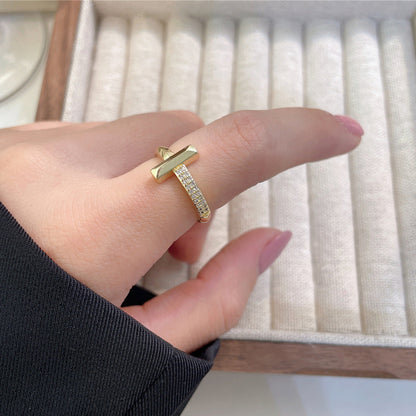 Women's Luxury Fashion Opening Zircon Adjustable Gold Rings