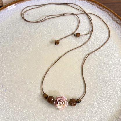 Style Pendant Antique Cord Butterfly Flower Longevity Lock Necklaces