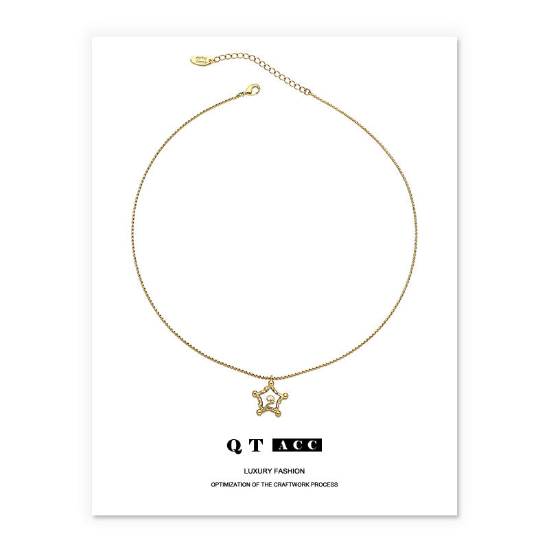 Brass Gold Plated French Vintage Style Niche Exquisite Fashion Necklaces