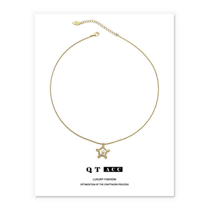 Brass Gold Plated French Vintage Style Niche Exquisite Fashion Necklaces