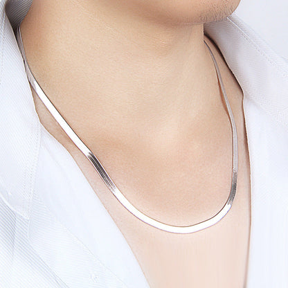 Men's Wide Snake Bone Chain Titanium Steel Necklaces