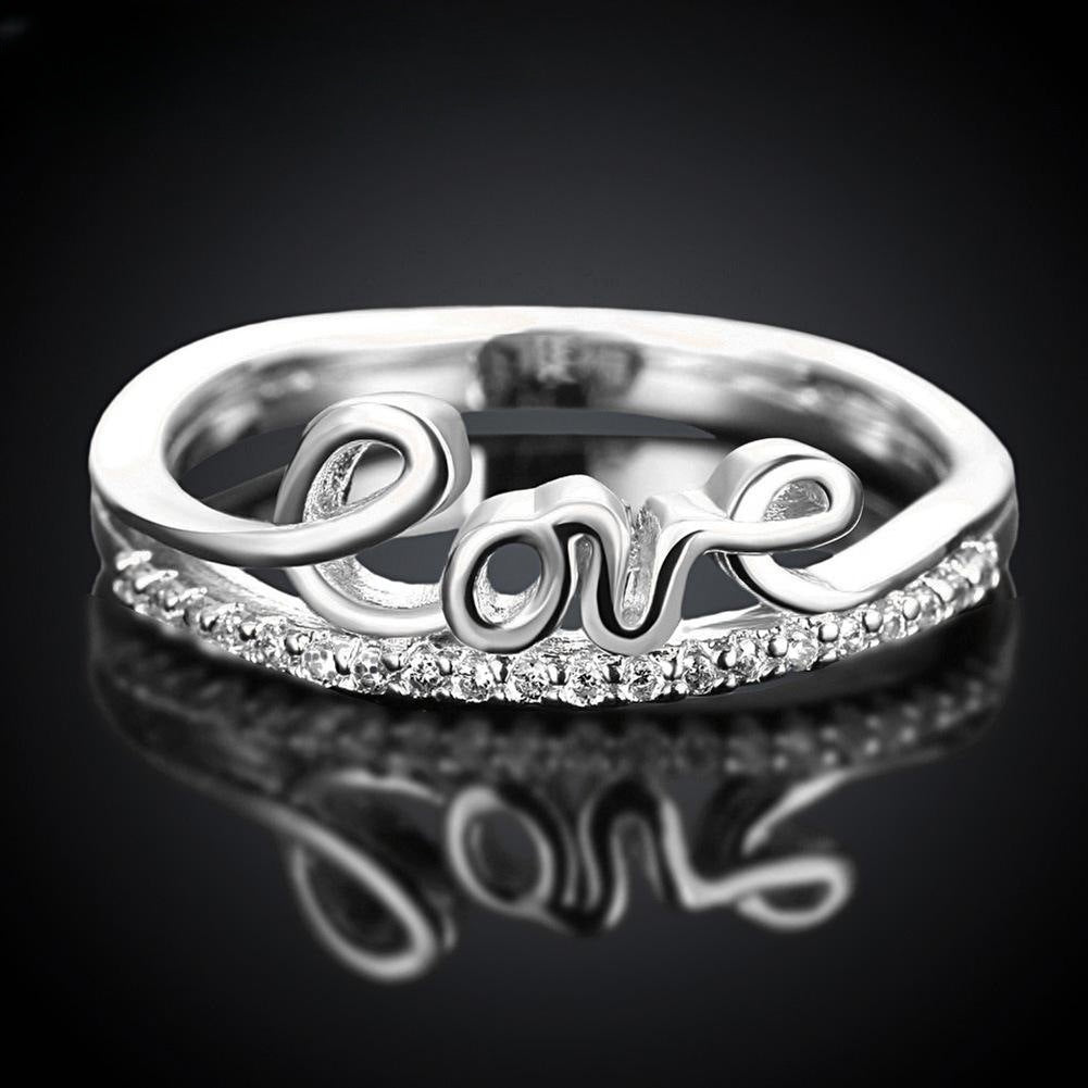 Women's Letter Fashion Inlaid Zircon Lot Rings