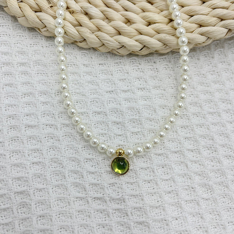 Women's Design Clavicle Chain Birthstone Lucky Stone Necklaces