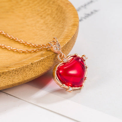 Retro Little Heart Very Fine Clavicle Necklaces