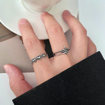 Women's Cool Thai Eight Awn Star Pure Design Rings