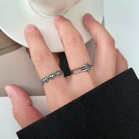 Women's Cool Thai Eight Awn Star Pure Design Rings