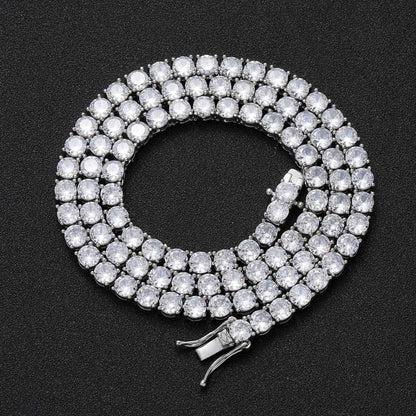 Men's Hip Hop Tennis Chain Single Row Necklaces