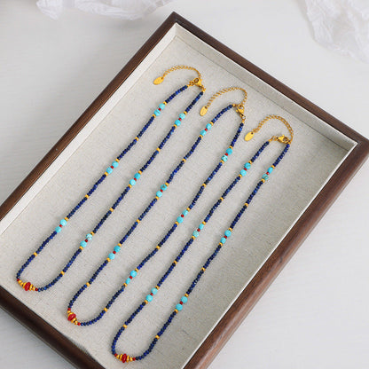 Women's Affordable Luxury Colored Natural Stone Handmade Necklaces