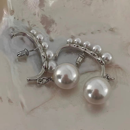 Women's Sier Needle Pearl For Graceful Personality Rings