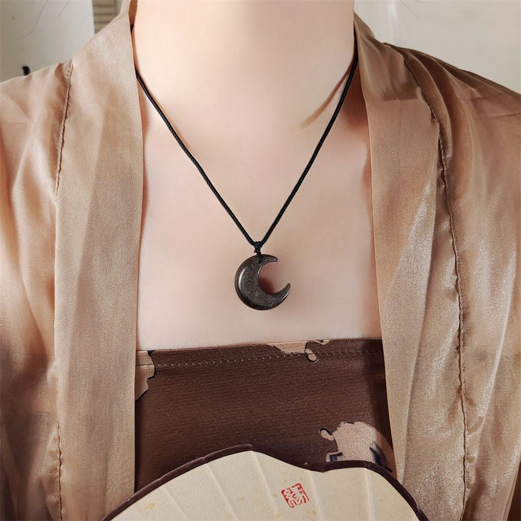 Moon Black Cat Eye National Style Necklaces
