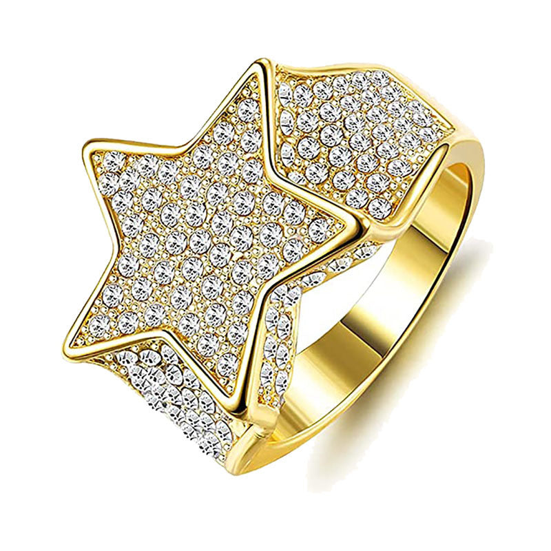 Men's Fashion And Luxury Polygon Shiny Hip Hop Rings