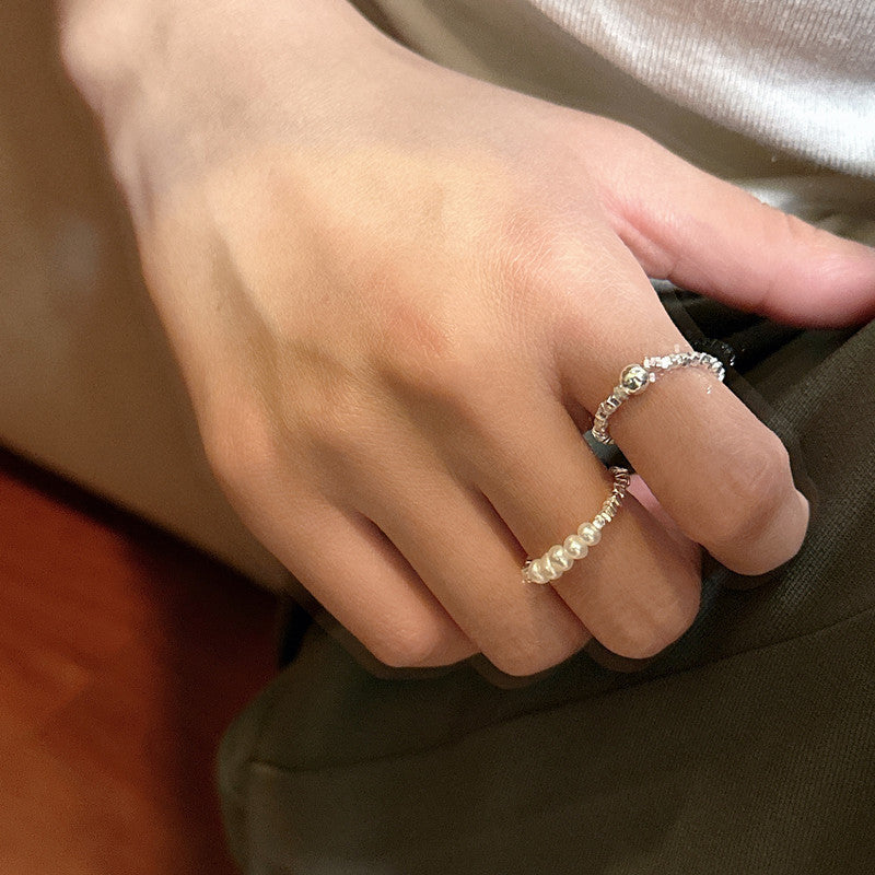 Sterling Sier Small Pieces Of Pearl Rings