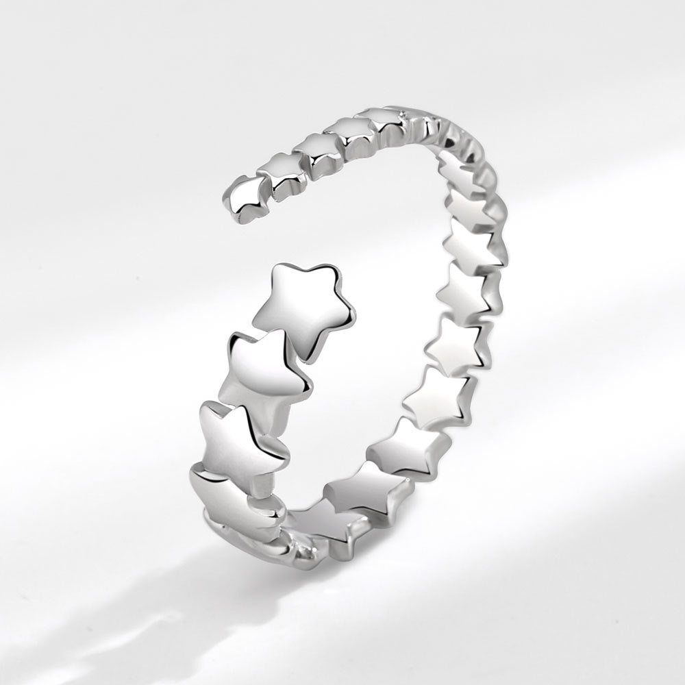 Retro Sense Pentagram Female Simple Cold Rings