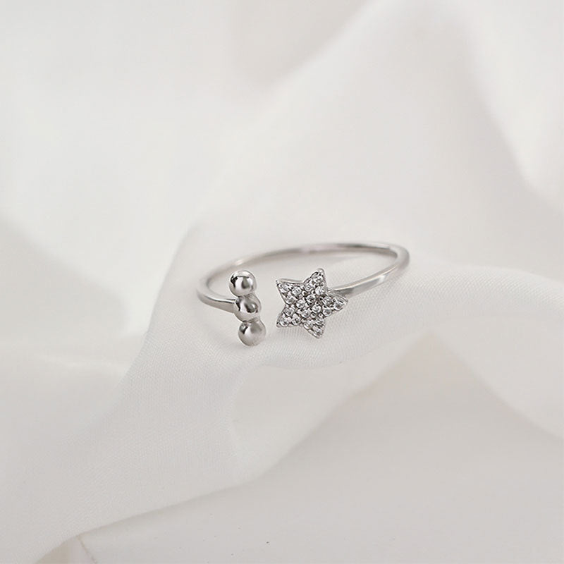 Star Zircon Female Niche Five-pointed Design Rings