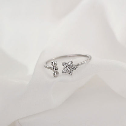 Star Zircon Female Niche Five-pointed Design Rings