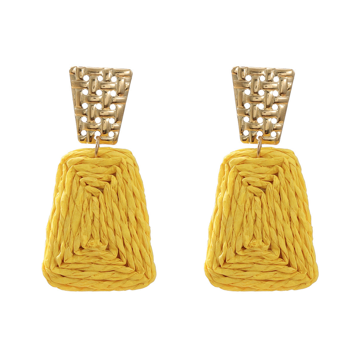 Women's Raffia Fashionable Trapezoidal Alloy Party Earrings
