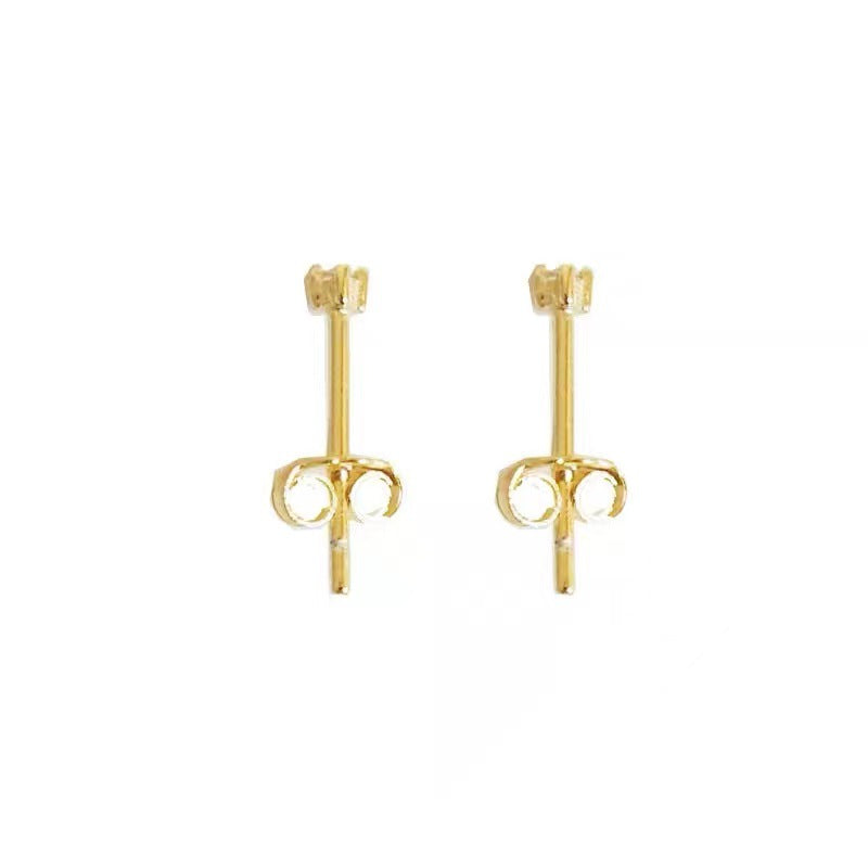 Gold Plated Ultra Mini Ear Simple Earrings
